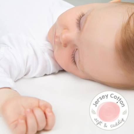 Drap Housse de Berceau - ROBA - Safe Asleep® - 100% Coton Bio - Blanc BLANC 4 - vertbaudet enfant 