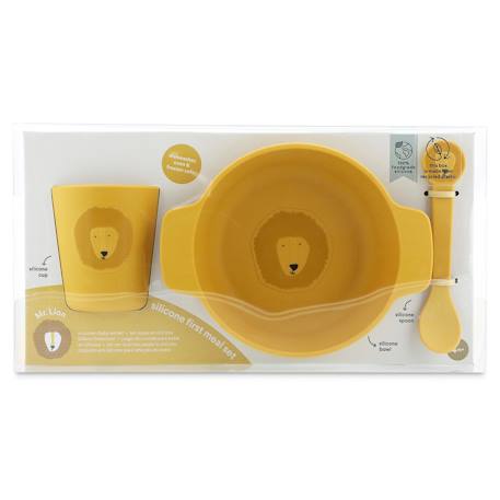 Ensemble repas 3 pièces 1er âge Animal en silicone Mr Dino+Mr Lion 4 - vertbaudet enfant 