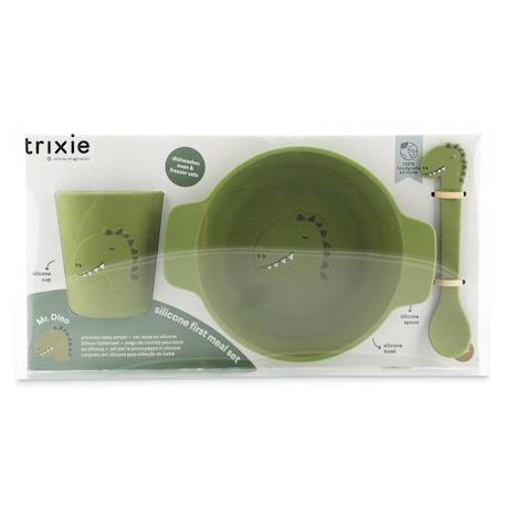 Ensemble repas 3 pièces 1er âge Animal en silicone Mr Dino+Mr Lion 2 - vertbaudet enfant 
