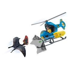 Jouet-Jeux d'imagination-Attaque aérienne, Coffret schleich avec 1 hélicoptère, 1 figurine humaine et 1 dinosaure tapejara, Ensemble de Jouets