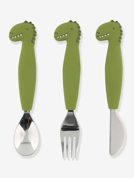 Lot de 3 couverts 2e âge Animal Mr Dino+Mr Fox+Mr Lion+Mrs Cat 1 - vertbaudet enfant 