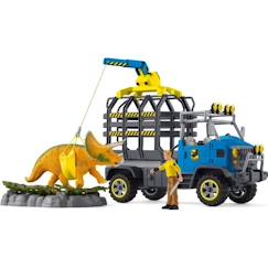 Jouet-Jeux d'imagination-Mission de transport Dino, coffret de 43 pièces avec figurine tricératops et camion de transport, jouets dinosaures pour enfants
