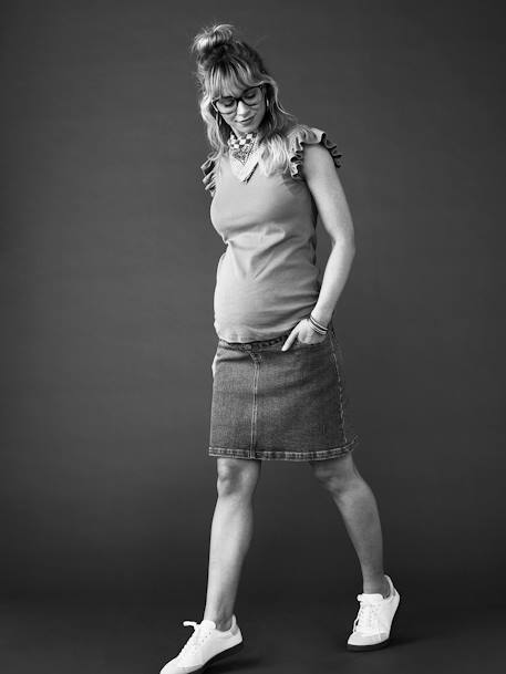 Jupe en jean courte grossesse stone 2 - vertbaudet enfant 