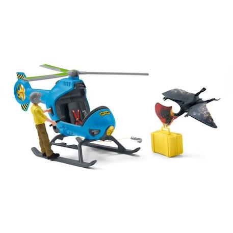 Attaque aérienne, Coffret schleich avec 1 hélicoptère, 1 figurine humaine et 1 dinosaure tapejara, Ensemble de Jouets BLEU 3 - vertbaudet enfant 