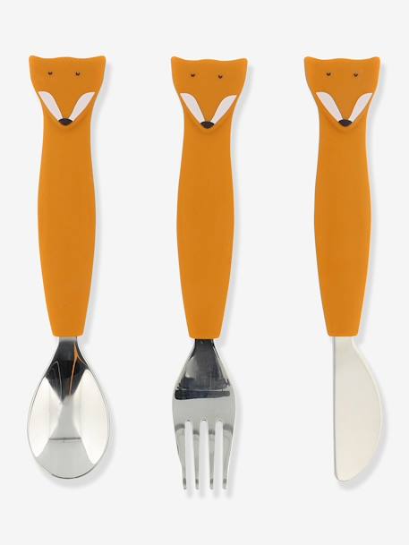 Lot de 3 couverts 2e âge Animal Mr Dino+Mr Fox+Mr Lion+Mrs Cat 2 - vertbaudet enfant 