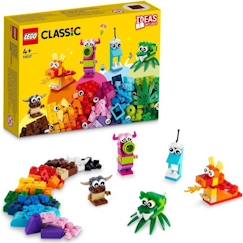 Jouet-Jeux d'imagination-LEGO® 11017 Classic Monstres Créatifs, Boite de Briques, 5 Jouets en Forme de Mini-Monstre à Construire 4 Ans et Plus
