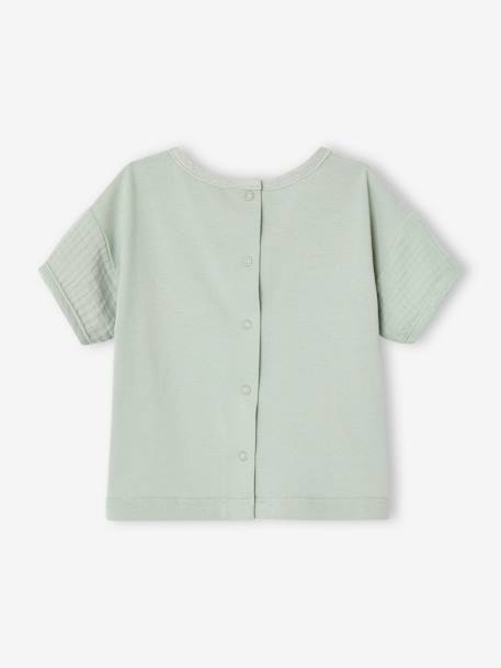 T-shirt bi-matière bébé manches courtes vert d'eau 5 - vertbaudet enfant 