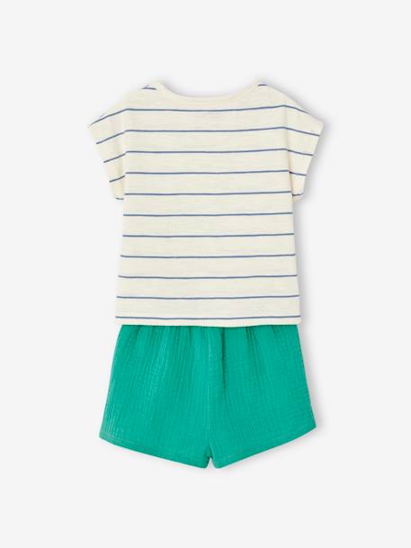 Ensemble bébé T-shirt et short menthe 4 - vertbaudet enfant 