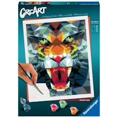 Jouet-CreArt Tigre polygonal 24x30 cm - Peinture par numéros – Dès 12 ans – Ravensburger - 23514