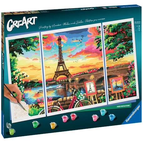 CreArt Paris format triptyque 80x50cm - Peinture par numéros – Dès 12 ans – Ravensburger - 20134 VERT 5 - vertbaudet enfant 