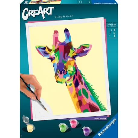 CreArt Girafe 24x30 cm - Peinture par numéros – Dès 12 ans – Ravensburger - 28993 ROSE 1 - vertbaudet enfant 
