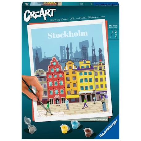 CreArt Stockholm 24x30 cm - Peinture par numéros – Dès 12 ans – Ravensburger - 23520 JAUNE 1 - vertbaudet enfant 