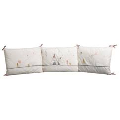 Linge de maison et décoration-Tour de lit bébé déhoussable - SAUTHON - Timouki - 100% Coton - Beige - 180x40cm