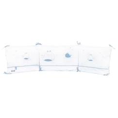 Linge de maison et décoration-Linge de lit bébé-Tour de lit bébé Blue Baleine - SAUTHON - déhoussable - 3 coussins