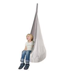 Chambre et rangement-ROBA Hamac Enfant avec Coussin Gonflable 70x160cm - Chaise Suspendu pour Enfant pour Intérieur et Extérieur - Gris