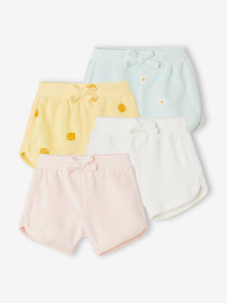 Lot de 4 shorts en éponge naissance  - vertbaudet enfant