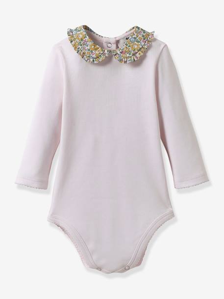 Ensemble Robe Et Gilet Bébé Fille Cyrillus - Taille 6 Mois - Lin Liberty Jaune Et Bleu - Occasion Très Bon état