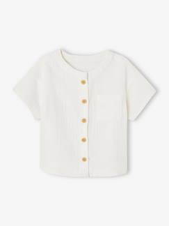 Bébé-Chemise, blouse-Chemise manches courtes bébé en gaze de coton