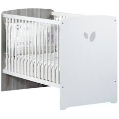 Chambre et rangement-Lit bébé - 120 x 60 cm - Leaf - Blanc