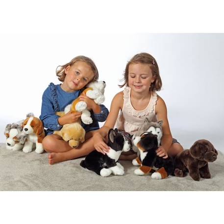 Gipsy Toys - Chien Berger Australien Assis  - 25 cm - Blanc - Marron - Gris - Noir BLANC 3 - vertbaudet enfant 