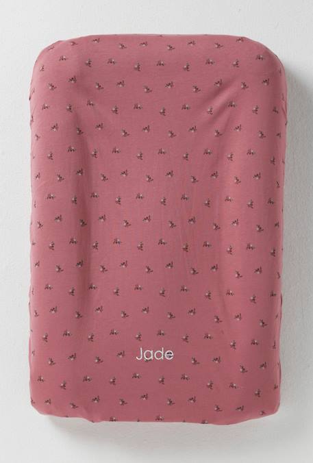 Housse matelas à langer en jersey bois de rose imprimé 1 - vertbaudet enfant 