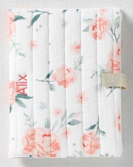 Protège carnet de santé EAU DE ROSE écru / rose 1 - vertbaudet enfant 