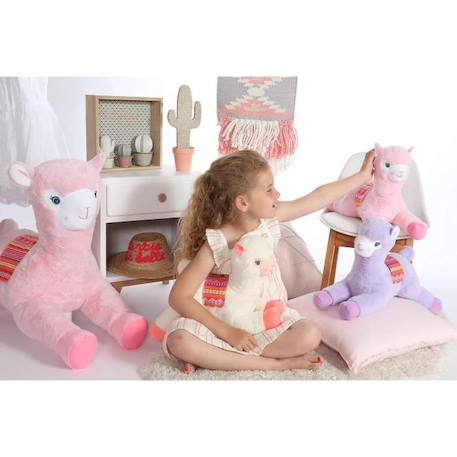 Gipsy Toys  - Lamadoo allongé rose - 42 cm ROSE 3 - vertbaudet enfant 
