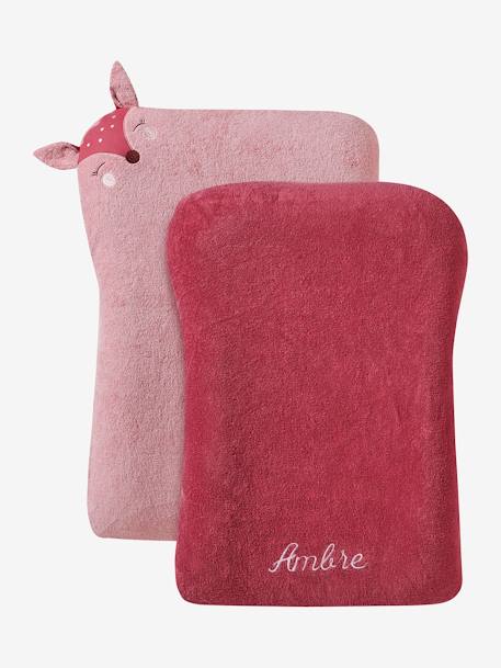 Lot de 2 housses de matelas à langer animaux en éponge blush+noix de pécan 6 - vertbaudet enfant 