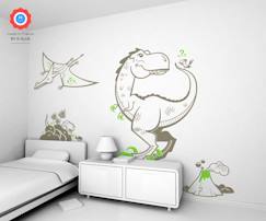 Linge de maison et décoration-Décoration-Papier peint, sticker-Demi-Kit Tyranosaure