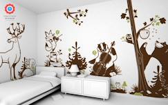 Linge de maison et décoration-Décoration-Papier peint, sticker-Kit Forêt Chantante