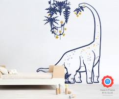 Linge de maison et décoration-Diplodocus et Lianes - Sticker dinosaure - Bleu