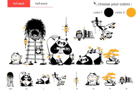 Kit Famille Panda NOIR 2 - vertbaudet enfant 