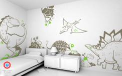 Linge de maison et décoration-Décoration-Papier peint, sticker-Kit Tyranosaure