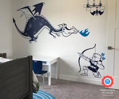 Linge de maison et décoration-Décoration-Papier peint, sticker-Dragons & Chevaliers
