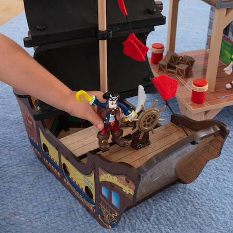 KidKraft - Ensemble de jeu en bois Pirate's Cove avec 17 accessoires dont bateau de pirate et figurines, son et lumière GRIS 6 - vertbaudet enfant 