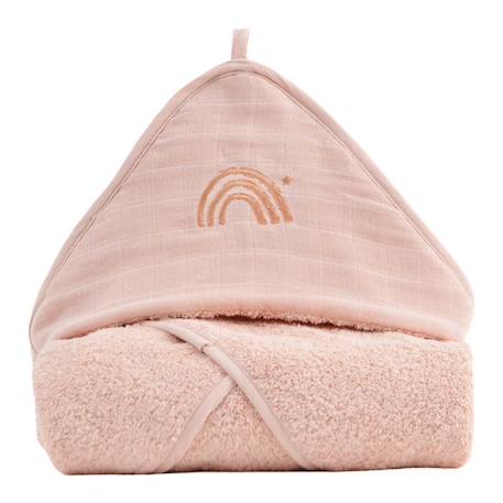 Cape de bain unie Arc-en-ciel - corail ROSE 1 - vertbaudet enfant 