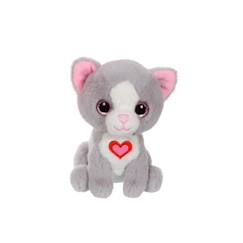 Jouet-Peluche Chat Lovely Cat Gipsy Toys - 15 cm - Gris & Blanc