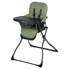 Puériculture-Chaise haute, réhausseur-BEBECONFORT LILY Chaise haute bébé, ultra compacte et légère, confort optimal, de 6 mois à 3 ans, jusqu'à 15 kg, Mineral green