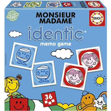 Jeu d'apprentissage - EDUCA - Monsieur Madame - Identic BLEU 1 - vertbaudet enfant 