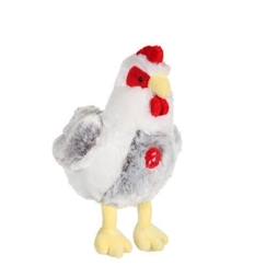Jouet-Gipsy Toys  - Poule Sonore Grise & Blanche - 22 cm