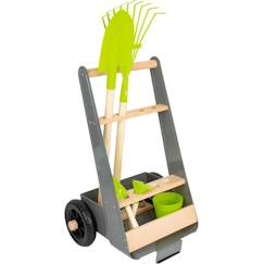 Jouet-Jeux d'imitation-Chariot avec outils de jardin - SMALL FOOT - LEGLER - Pour enfant - Gris et vert