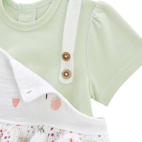 Ensemble salopette bébé en gaze de coton et t-shirt Petit Paradis VERT 3 - vertbaudet enfant 