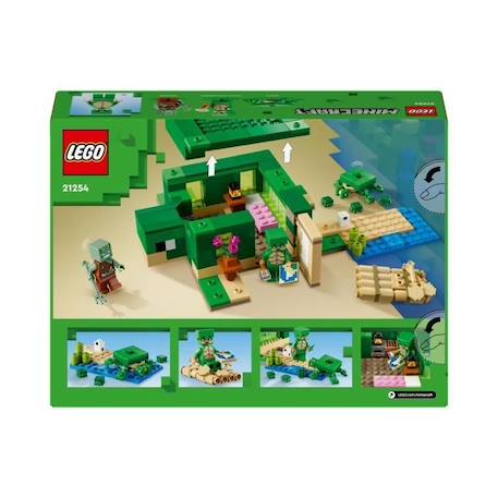 LEGO® 21254 Minecraft La Maison de la Plage de la Tortue, Jouet avec Accessoires, Minifigurines des Personnages du Jeu Vidéo VERT 6 - vertbaudet enfant 