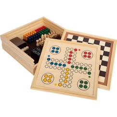 Jouet-Jeux de société-Collection de jeux - SMALL FOOT - 7 classiques - Plateaux de jeu en bois