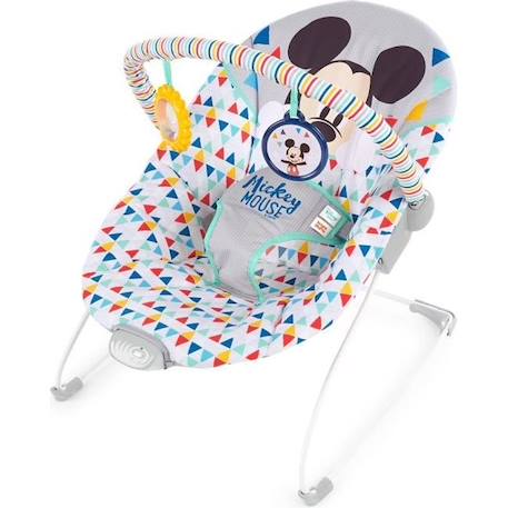 DISNEY BABY Transat Mickey Happy triangles avec vibrations et arche de jeux, jusqu'à 6 mois BLANC 1 - vertbaudet enfant 