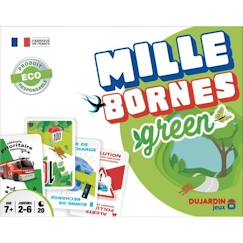 MILLE BORNES GREEN - Jeu de cartes - DUJARDIN - Parcourez les bornes en voiture électrique dans cette version écologique !  - vertbaudet enfant
