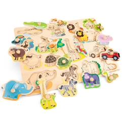 Puzzle en bois Safari - NEW CLASSIC TOYS - 16 pièces - Animaux - Pour enfants à partir de 4 ans  - vertbaudet enfant