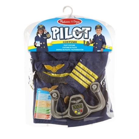 Costume de Pilote - MELISSA & DOUG - Levier de commande - Veste avec plastron - Bleu BLEU 4 - vertbaudet enfant 