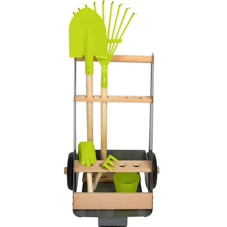 Chariot avec outils de jardin - SMALL FOOT - LEGLER - Pour enfant - Gris et vert GRIS 2 - vertbaudet enfant 