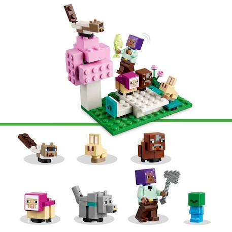 LEGO® 21253 Minecraft Le Sanctuaire Animalier, Jouet de Biome Plaine, Minifigurines de Personnages et Figurines d'Animaux VERT 4 - vertbaudet enfant 